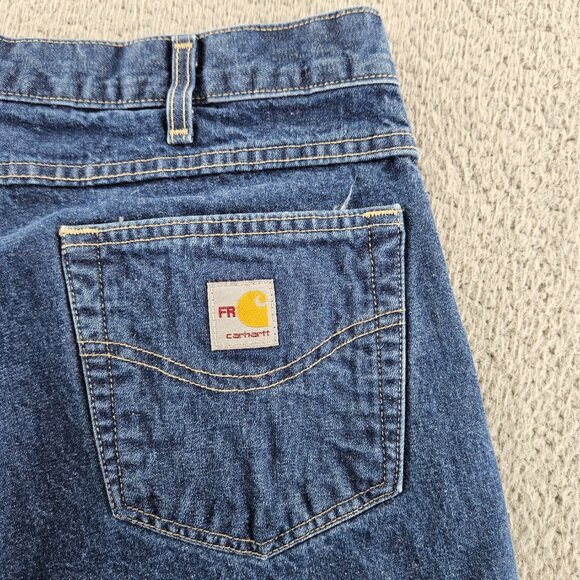 Carhartt FR Jeans Mens 36x32 Blue Denim Flame Resistant Relaxed Fit CAT 2 Work - Picture 15 of 16